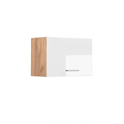 Afbeelding van Vicco Hangkast &quot;R Line&quot;, Wit Hoogglans/Krachtige eik goud, 60 cm Plat