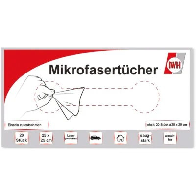 Afbeelding van IWH Microvezeldoeken in box 071125 20 stuk(s) (l x b) 250 mm