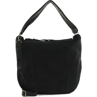 Afbeelding van FREDsBRUDER Leren Schoudertas Sohandi Hobo Bag Black Zwart