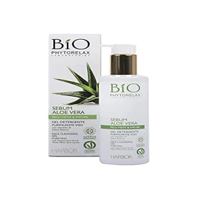 Afbeelding van Phytorelax Sebum ALOE VERA Vegan &amp; Organic FACE Cleansing GEL Gezichtsreiniger, Maat: 200 ml,