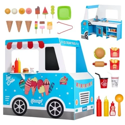 Afbeelding van VEVOR IJscowagen Speelset IJssalon 20+ Accessoires voor Kinderen van 3 7 Jaar
