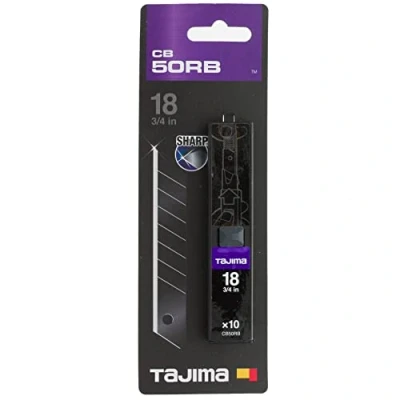 Afbeelding van Tajima TAJ CB50RB DORA Cuttermes RAZAR BLACK 18mm, 10 stuks verpakt in mesdispenser,