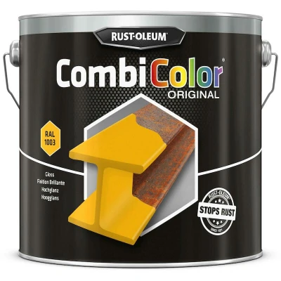 Afbeelding van rust oleum combicolor hoogglans ral 1013 signaal geel 2.5 ltr