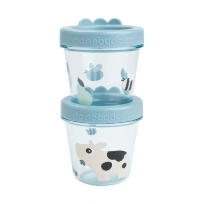 Afbeelding van Done By Deer Bewaarbakjes Tiny Farm Blue 2 St
