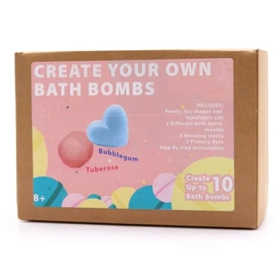 Afbeelding van Bath Bomb Kit Rose &amp; Bubblegum. Bad bom geschenkset. Diy pakket voor bommen bruisballen.