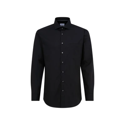 Afbeelding van Seidensticker KENT Regular FIT Contrast Zakelijk overhemd, Heren, Maat: 41, Black