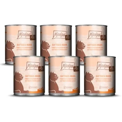 Afbeelding van 6x800g MjAMjAM Pure Meat Delight Juicy Chicken kattenvoer nat