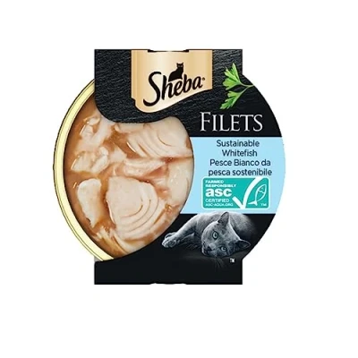 Afbeelding van Sheba Filets natvoer voor katten met witvissmaak, 32 schalen à 60 g, in totaal 1920 g