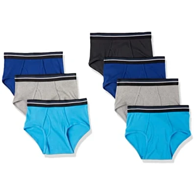 Afbeelding van Amazon Essentials Men&#039;s Katoenen onderbroeken zonder labels, Pack of 7, Zwart/Blauw/Grijs, XL