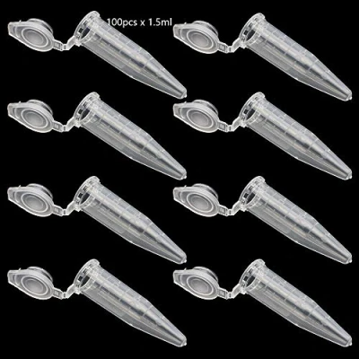Afbeelding van 100 Pieces Micro Centrifuge Tubes 1.5ml Scale Plastic Test with Attached Snap Cap for Laboratory Sample Bottles Consumables