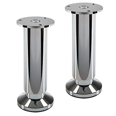 Afbeelding van SOTECH 2 stuks meubelpoten TERRA hoogte 150 mm kastpoten gepolijst chroom verstelbaar tot max. 15 mm, belastbaar 250 kg/per poot