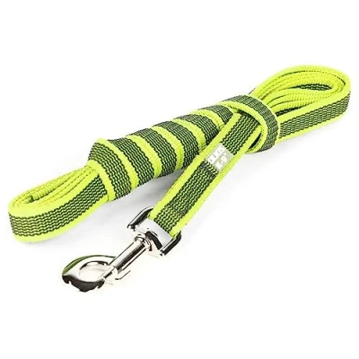 Afbeelding van Julius K9 Color &amp; Gray gegumeerde linnen, met lus, 20mm x 10 m, neon grijs