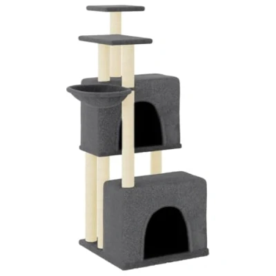 Afbeelding van vidaXL Kattenmeubel met sisal krabpalen 122 cm donkergrijs