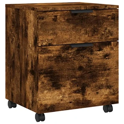 Afbeelding van vidaXL Dossierkast verrijdbaar 45x38x54 cm bewerkt hout gerookt eiken, opberg kast, ladekast, bureaukastje, opbergkast, ladeblok, opslagkast, kastje
