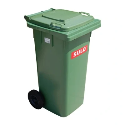 Afbeelding van Recyclingbakken buiten 120 L SULO, dustbin, wheelie bin, recycling household waste container with lid, green (22069)