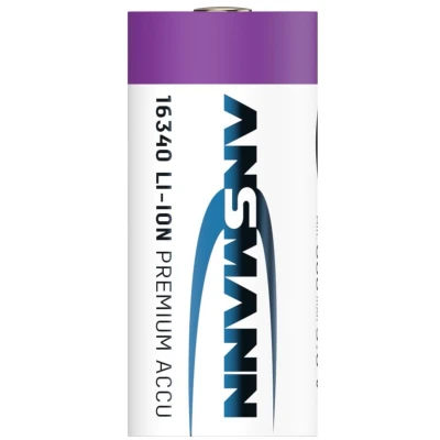 Afbeelding van Ansmann Li ion batterij CR123A, 16340, 3,6V tot 3,7V, 850mAh 17x17x35mm met beveiligingsschakeling