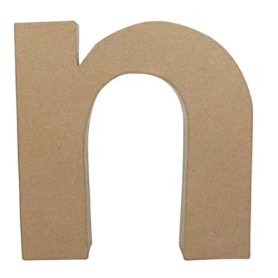 Afbeelding van Décopatch Ref AC407O Papier Maché Alfabet Grappige kleine letter &quot;N&quot; Leuk om te versieren met Papers, Lijm &amp; Vernis, 5 x 22 23cm Bruin