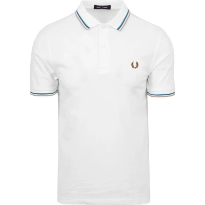 Afbeelding van Fred Perry Polo M3600 Wit V21 maat L heren met Slim fit Pasvorm Katoen Suitable Herenkleding Poloshirt