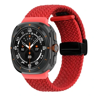 Afbeelding van Braided band met D buckle sluiting Rood Samsung Galaxy Watch Ultra 47mm