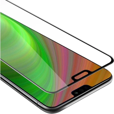 Afbeelding van Cadorabo Screenprotector geschikt voor Honor 8X Volledig scherm pantserfolie Beschermfolie in TRANSPARANT met ZWART Gehard (Tempered) display beschermglas 9H hardheid 3D Touch