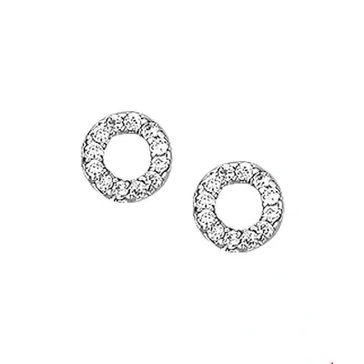 Afbeelding van Zilver Gerhodineerde Oorknoppen zirkonia 1316612 Sieraden compleet horloge Zilverkleur