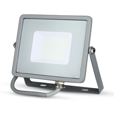 Afbeelding van V TAC VT 30 G Grijze LED Schijnwerper Samsung IP65 30W 2400 Lumen 6400K 5 Jaar
