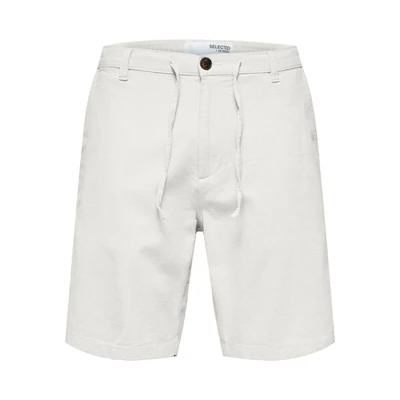 Afbeelding van Selected Homme Heren Short SLHREGULAR BRODY LINEN regular/straight Wit S Volwassenen
