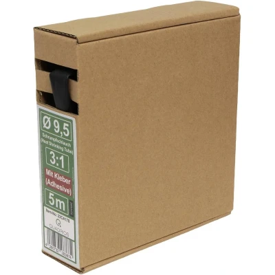 Afbeelding van Quadrios 23CA178 Krimpkous met lijm Zwart 9.5 mm Krimpverhouding:3:1 5 m