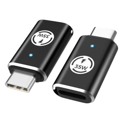 Afbeelding van MoKo Lightning Female to USB C Male Adapter 2 Pack, Converter for iPhone 15 Series, iPad Pro/Air, Fast Charging/Data Sync, NOT Headphone/OTG,Black