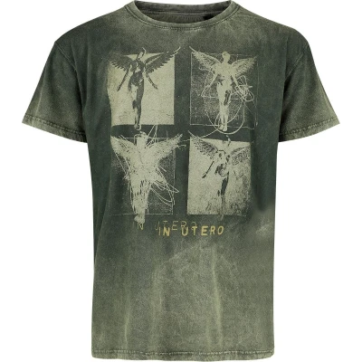 Afbeelding van Nirvana In Utero Collage T shirt groen XL Katoen Band merch, Bands