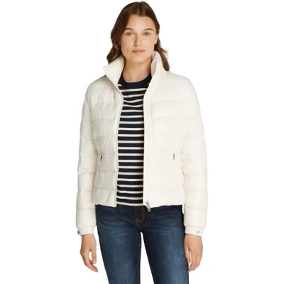 Afbeelding van Tommy Hilfiger LW Gloss Gewatteerde jas, Dames, Maat: Large, Ivory petal