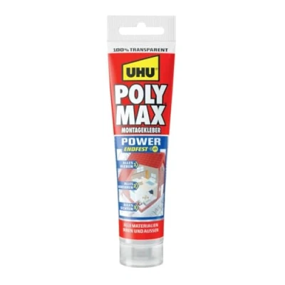 Afbeelding van UHU POLY MAX montagelijm Power Tube, transparante en afdichtmiddel met hoge eindsterkte, 115 g