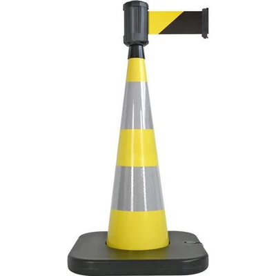 Afbeelding van Afbakeningskegel met verzwaarbare basis geel 4mx10cm Viso