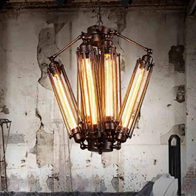 Afbeelding van Retro hanglamp industriële eetkamer lamp metalen vintage rustieke steampunk T30 kroonluchter ijzer roest plafondlamp woonkamer eettafel licht