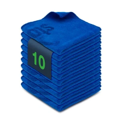 Afbeelding van stōbfix microvezeldoeken, 10 stuks, pluisvrije poetsdoeken, absorberend, wasbaar, reinigingsdoeken, stofdoeken, multifunctionele doeken (blauw)