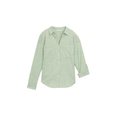 Afbeelding van TOM Tailor SLUB Structure Overhemdblouse, Dames, Maat: 38, True green