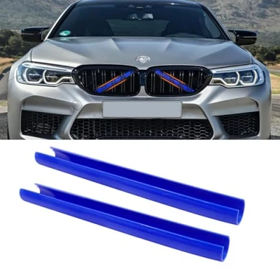 Afbeelding van TTCR II 2 stuks grille inzetstrips, sierstrips voor voorrooster, afdekking compatibel met BMW, V beugelafdekkingen, afdekking, beschermaccessoires 1, 2, 3, 4, 5, 6, 7 serie, F20, F22, F30,