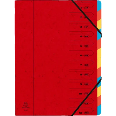 Afbeelding van Exacompta Sorteermap 12 delig, rood 8 stuks