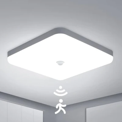 Afbeelding van Combuh LED Plafondlamp met Bewegingsmelder 30W Waterdicht IP56 2400Lm Koud Wit 6000K Plafondlicht voor Badkamer, Kantoor, Keuken, Veranda, Garage, Buiten 25 * 4Cm