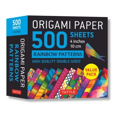 Afbeelding van Origami Paper 500 Sheets Rainbow Patterns 4&quot; (10 cm): Double Sided Printed with 12 Different Colorful