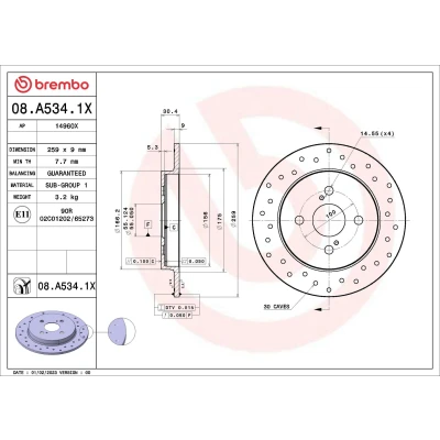 Afbeelding van Brembo Remschijven 08.A534.1X