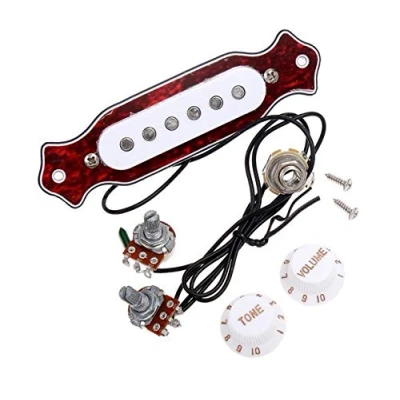 Afbeelding van Alnicov Rode Chelonian Shell Sound Hole Magnetische Pickup met Tone Volume Knoppen voor 6 String Folk Akoestische of Elektrische Gitaar