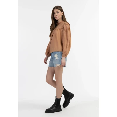 Afbeelding van Blouse DREIMASTER L / Licht Roest 100% Katoen