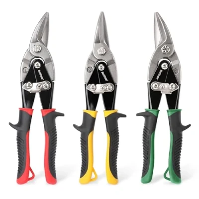 Afbeelding van HURRICANE 3 stuks Aviation Tin Snips Set, metalen knipschaar, chroom vanadium staal, recht, links en rechts