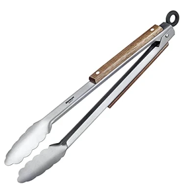 Afbeelding van Westmark Midi, Classic Wood 16282270 Barbecue grilltang, serveertang van roestvrij staal met hout, lengte: 31 cm, staal/hout, zilver/bruin