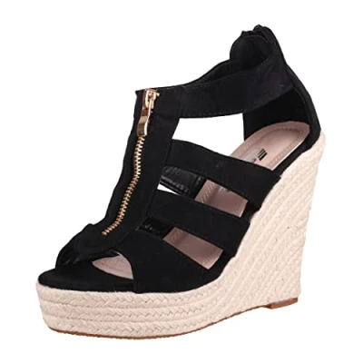 Afbeelding van Elara Damessandaal Plateau Sleehak Chunkyrayan HL82221 Black 41