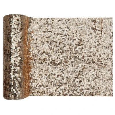 Afbeelding van Santex Tafelloper op rol polyester goud pailletten 19 x 300 cm Feesttafelkleden