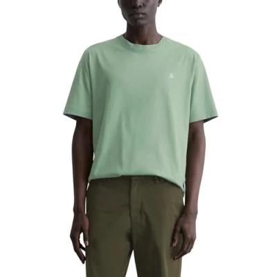 Afbeelding van Marc O&#039;Polo Short Sleeve LOGO Print Crewneck Tshirt basic, Heren, Maat: XS, Luscious moss