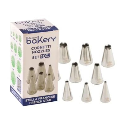 Afbeelding van Decora 0263486 Set met 10 hoorns, Franse ster