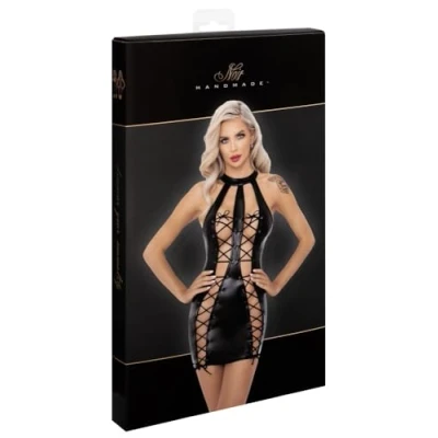 Afbeelding van Noir Handmade Power Wetlook Jurk Zwart
